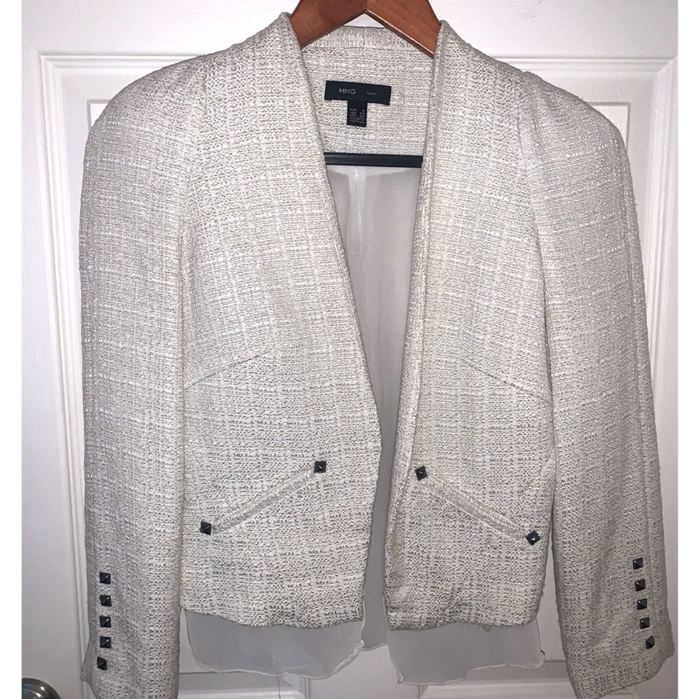 White Studded Blazer